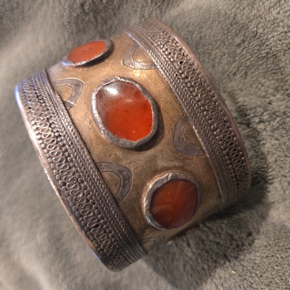 Turkmen Tribal Jewelry Qasli Bilezik Cuff Bracelet - Picture 2 of 9